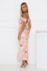Garden Romance Off Shoulder Maxi Dress Pink
