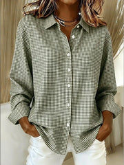 New Arrivalš„ Women's Casual Gingham Long Sleeve Button Down Shirt