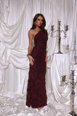 The Fashion Muse Halter Maxi Dress Plum