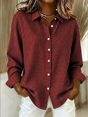 New Arrivalš„ Women's Casual Gingham Long Sleeve Button Down Shirt