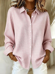 New Arrivalš„ Women's Casual Gingham Long Sleeve Button Down Shirt