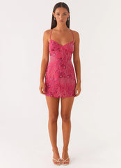 Vietta Sequin Cami Mini Dress - Fuchsia