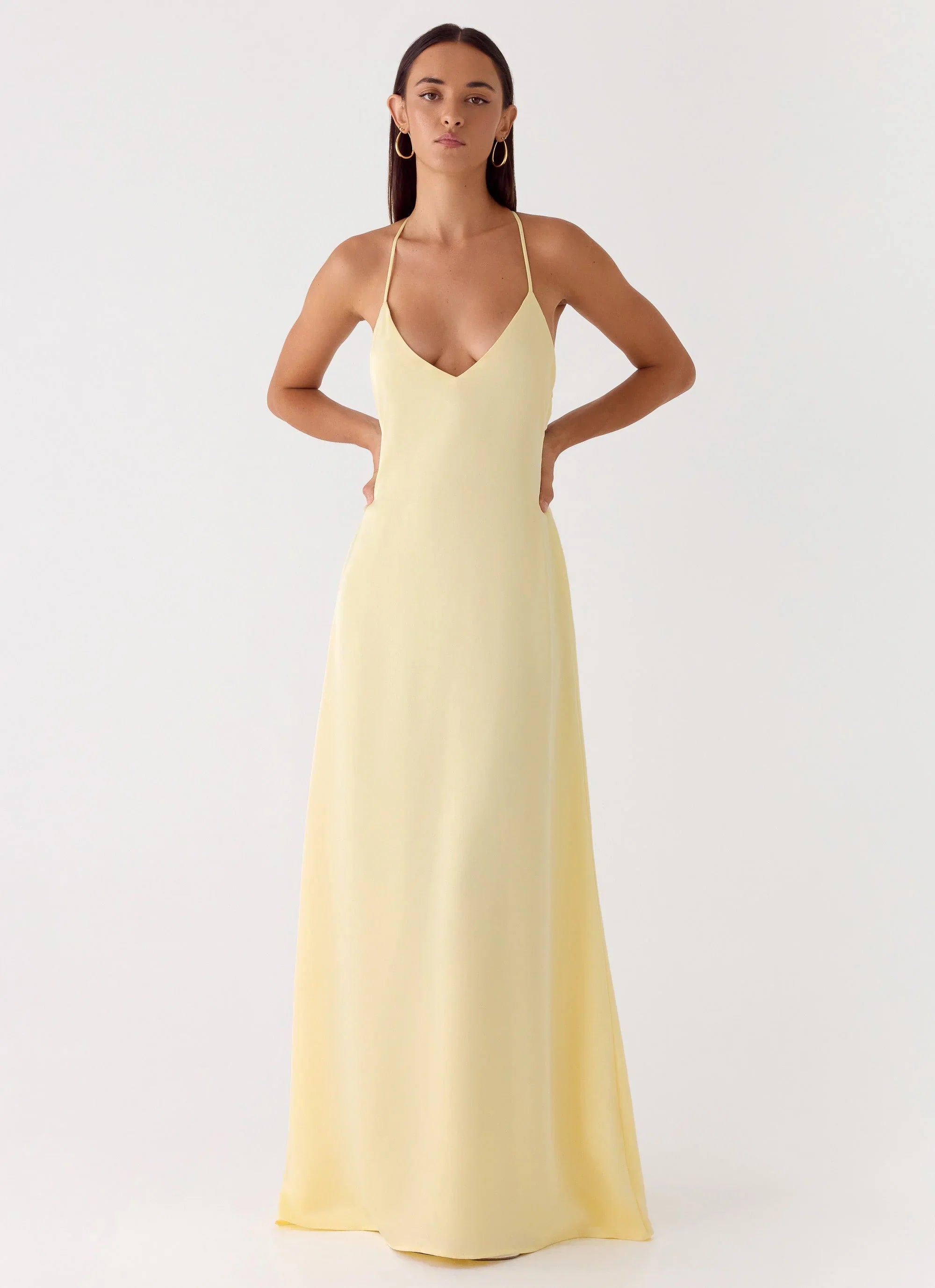 Fine Line Maxi Dress - Yellow