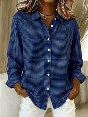 New Arrival🔥 Women's Casual Gingham Long Sleeve Button Down Shirt